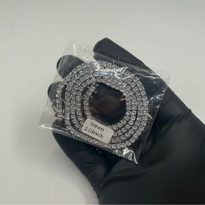 Moissanite Tennis Chain 3mm 22 Inch Silver Brand New In Bag VVS1 Fast Shipping